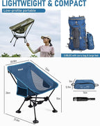 WildCall Lightweight Folding Camping Chair Compact Beach Chair with Anti-Sinking Large Feet