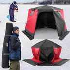 VEVOR Portable Pop-Up Tent, 1-8 Person Insulated Shelter, Large Fishing Area, Hub-Style Shanty for Winter Fishing, Waterproof Oxford Ice Cube with Anchors/Ropes/Carrying Bag