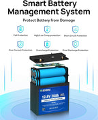 DC HOUSE 12V 30Ah Mini Lithium Battery with DC Output, 2 in 1 Multi-Port USB Charger: 12V Converter or 45W Max Lifepo4 Battery Charger, for Fish Finder, Camping, Ham Radio, Power Wheels, RV