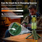 Telescopic Camping Light - 10500mAh Rechargeable Camping Lantern with Storage Bag, Dimmable Magnetic Tent Lamp, Waterproof Camping Lights Outdoor Emergency Lights for Home Power Outage, Hiking -Green