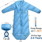 Walkable Toddler Sleeping Bags for Kids, Boys Girls (2T-4T) - Puffy Camping Sleeping Sack for Indoor, Outdoor, Travel, Sleepover, Slumber Party (up to 46 in)- Machine Washable, Lightweight