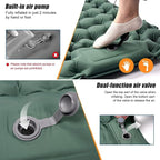 Camping Sleeping Pad, Extra Thick Ergonomic Camping Mattress with Built-in Pump, Lightweight and Compact for Backpacking, Hiking, Tent