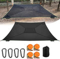 Square Hammock 13Ft Multi Person Hammock,Max 700LBs Extra Large Sky Camping Hammock for up to 4-6 Adults/Kids with 4 Ratchets/Straps/Net Pockets/Carabiners and Storage Bags,Black