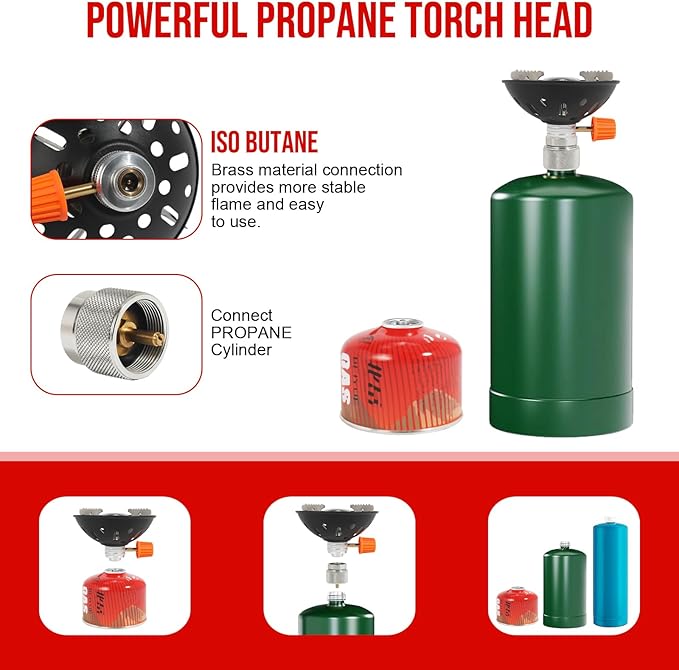 Portable Outdoor Camping Stove, With Powerful Firepower of 10000 BTU,Quickly Boil 1.5L of Water in 4 Minutes and 30 Seconds,Compatible with Propane/Butane Gas Tanks,Windproof Stove