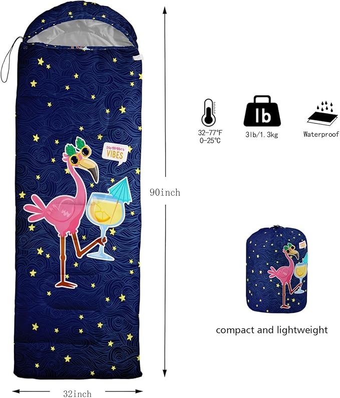 HOSIMA Butterfly Sleeping Bags for Adults and Kids for Camping,Black Gothic Ultralight Sleeping Bag for Cold Weather Summer.