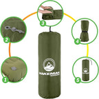Sleeping Pad for Camping - Inflatable Mat with Built-in Foot Pump - Waterproof Camp Mattress - Camping Gear Must Haves by Wakeman Outdoors (Olive)