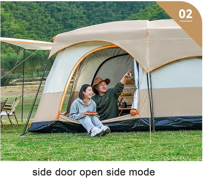 House Tent Large Tents for Camping Hiking Party,Multi-Family Tent with Mesh Windows,Sturdy Steel Poles,Waterproof Double Layer,Outdoor Tent Sun Shelter