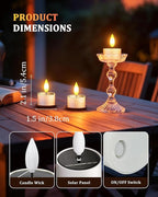 SoulBay Solar Tea Lights Outdoor Waterproof, 6 Pack Small Flameless Flickering Small Bright LED Candles Lights with Dusk to Dawn Sensor for Lanterns Window Chandelier Garden Patio Deck Décor