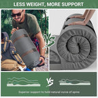 Elegear CumbreX™ Air & Foam Self Inflating Sleeping Pad, Built-in Electric Pump 4" Ultra-Thick Memory Foam Camping Mattress with Pillow Camping Pad 4-Season R-value 9.5 Camp Mat for Traveling - Single