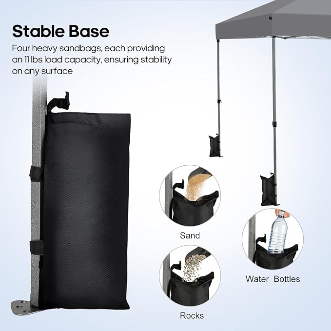 10x10 FT Pop Up Canopy, Easy Up Canopy Tent for Outdoor Patio, Backyard Parties Camping & Beach, Heavy Duty Instant Canopies with 1-Button Setup, 3 Adjustable Heights, UPF 50+ & Wheeled Bag