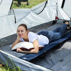 TIMBER RIDGE 20-Second Quick Set-Up Camping Cot, Lightweight Aluminum Folding Cot with Zipper Closure, Portable Carry Bag Included for Camping, Travel and Outdoors, Support up to 225lbs, Blue 2pcs
