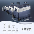 BODEGACOOLER 12 Volt Portable Refrigerator,64 Quart Car Fridge Dual Zone -4℉-68℉,60L Car Freezer APP Control,Electric Compressor Cooler 12/24V DC and 100-240V AC for RV,Camping,Travel,Truck,Vehicles