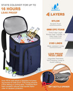 Capolo Cooler Backpack Insulated Waterproof for Women Men,36/45 Cans Lunch Backpack Coolers Leak Proof Soft Cooler Bag Ice Chest for Camping Beach