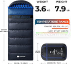 Cotton Flannel XXL Sleeping Bags for Adults Cold Weather Camping Sleeping Bag for Adults Kids Teens with Compression Sack,Camping Gear for Traveling,Hiking,Climbing,Outdoor,Indoor