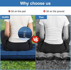 Sleeping Pad, 4.7" Extra-Thick & Ultralight Inflatable Camping Mat with Pillow, Built-in Foot Pump, Compact for Backpacking, Camping, Hiking, Travel — Navy Blue