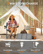 MARBERO 88.8Wh Portable Power Station Backup Lithium Battery Solar Generator 150W Max AC & 30W USB-C Output for Camping Hiking RV Off-Grid Living CPAP Home Outage Emergency (Solar Panel Optional)