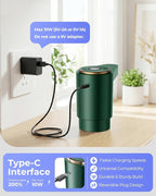 Water Jug Pump for 5 Gallon Bottle – Portable Electric USB-C Charging Dispenser, Dual Powerful Motors, Fast Flow, Fits 2-5 Gallon Jugs – Ideal for Home, Office, Camping, RV, Dark Green