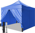 Pop Up Canopy Tent Instant Shelter, Portable Outdoor Sun Shade (Light Blue, 10x10 with Sidewalls)