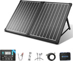 ACOPOWER 100Watt 12 Volt Portable Solar Panel with Waterproof 20A Charger Controller,20ft Extension Cable, SAE Adapter Anderson Connector,Foldable Solar Panel Kit Monocrystalline for Camping, RV