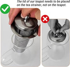 PARACITY Glass Teapot Stovetop 41 OZ/1200ml, Tea pot with Removable Stainless Steel Infuser, Borosilicate Clear Tea Kettle with Scale, Teapot Blooming and Loose Leaf Tea Maker Tea Brewer for Camping