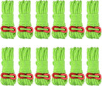 Azarxis Reflective Tent Guide Rope Lightweight Guy Line Cord with Aluminum Adjuster Guyline Tent Cord Tensioner for Camping Hiking Backpacking - Essential Survival Gear 13 Feet