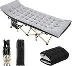 Yaheetech Folding Camping Cot Portable Outdoor Bed for Adults w/Mat & Storage Bag & Carry Bag, Heavy Duty Cots for Outdoor Travel & Office/Home Nap