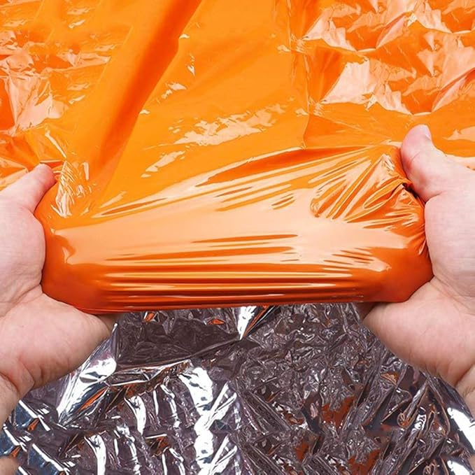 Emergency Bivvy Bag Aluminum Film Survival Sleeping, Warm Tube Tent Survival Bivvy, Waterproof Emergency Blanket