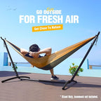 Zupapa 550LBS Weight Capacity Steel Hammock Stand, Adjustable Hooks Fits Hammocks 8 to 10.5 Feet Long, 2 Person, Space Saving Portable with Carrying Bag