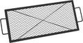 onlyfire Fire Pit Grill Grate, Heavy-Duty Steel Cooking Grate with X-Marks Design for Outdoor BBQ, Camping, Group Gatherings - 32“ X 15”