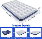 Full Size Camping Air Mattress Leak Proof Travel Bed Sleeping Pad Portable Air Bed for Home Camping SUV Truck RV Tent (Double Size)