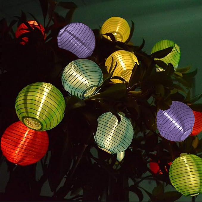 Vigdur Solar Lantern String Lights Waterproof Outdoor Indoor Decorative-String Lights Multicolor for Patio Garden Wedding Party Camping Bedroom Decor