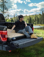 JOYTUTUS 6.0-6.3Ft Truck Bed Air Mattress with Built-in Air Pump, Compact Regular Truck Beds,Anti-Leakage,Inflatable Pickup Mattress,Compatible with Tacoma&Ranger&Frontier&Gladiator,Camel&Black