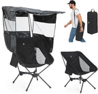 Nice C Camping Chair with Canopy, Compact Chair with Shade, Ultralight Umbrella Fishing Chairs, Portable Backpack Chairs, Lightweight, Travel, Picnic, Festival, Hiking, Sports (1 Pack, Black)