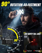 Victoper Headlamp Rechargeable, High Lumen Bright 10 LEDs Head Lamp, 8+2 Modes Head Light with Red Light for Adult, Waterproof Head Flashlight for Outdoor Running, Hunting, Camping, Hiking