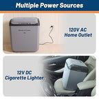 Garvee 32 QT (30 L) Electric Cooler & Warmer with Handle, Portable Car Refrigerator, 12V Car Cooler, 110V AC Home Power Cord, Plug In Coolers, Car fridge for Vehicle, Truck, Travel, Camping, Gray