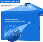 KAMPKEEPER 10x10 Pop-Up Canopy Tent, Waterproof, Portable Shade with Side Walls, Adjustable Instant Outdoor Shelter for Camping, Backyard, and Events, Blue