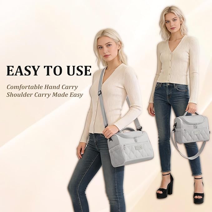 Lunch Bag for Women Insulated,Lightweight Soft Lunch Box with Straps,Reusable Leakproof Lunch Cooler for Work Meal Camping Beach,Grey