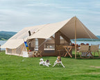 Inflatable Camping Tent with Pump & Awning, 14 Person Air Tents for Camping Adult, Large Waterproof Oxford Family Glamping Tent, Quick Setup Big Tent for Outdoor Camping