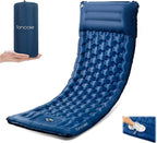 Sleeping Pad, 4.7" Extra-Thick & Ultralight Inflatable Camping Mat with Pillow, Built-in Foot Pump, Compact for Backpacking, Camping, Hiking, Travel — Navy Blue