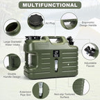 5 Gallon Water Jug with Spigot, Leak-Proof Portable Camping Water Containers, BPA Free, Outdoor Hiking & Emergency Picnic Storage Water Tank