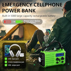 NOAA-Certified Emergency Weather Radio, AM/FM Portable Solar Hand Crank Powered with Flashlight & Reading Lamp for Emergency, Rechargeable Battery, SOS Alarm, Cell Phone Charger for Outdoor & Home Use