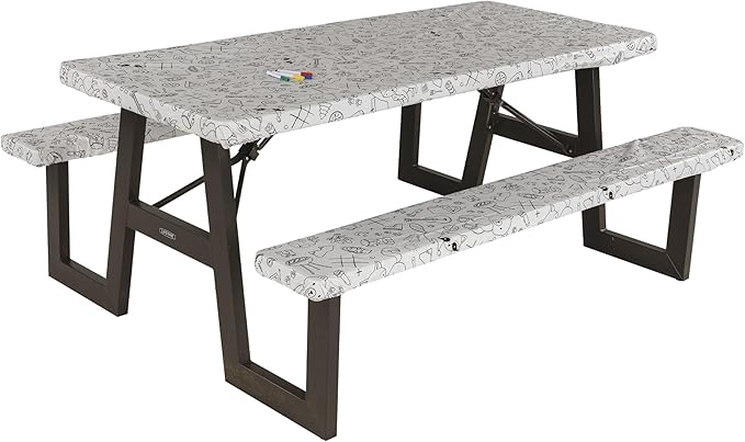 Lippert Color Escape Vinyl Tablecloth/Bench Cover Set for Camping and Picnics with 100% PEVA Material, Waterproof and Stain-Resistant Fabric - 2023051696