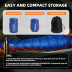 Clostnature Down Sleeping Bag for Adults - 20D 550 Fill Power Backpacking Mummy Sleeping Bag for 16°F - 45°F, Lightweight 4 Season Clod Weather Camping Gear with Compression Sack