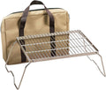 REDCAMP 13.6" Small Folding Campfire Grill, 304 Stainless Steel Firepit Grill Grate, Heavy Duty Portable Camping Grill with Carrying Bag for Outdoor Cooking Backpacking Hiking Picnics BBQ