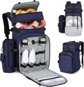 Hanke Backpack Cooler, 40 Cans Soft Leak Proof Picnic Backpack, Portable 2 Insulated Compartments Cooler Backpack Water Resistant for Lunch Beach Travel Camping Picnic Hiking,Blue