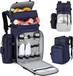 Hanke Backpack Cooler, 40 Cans Soft Leak Proof Picnic Backpack, Portable 2 Insulated Compartments Cooler Backpack Water Resistant for Lunch Beach Travel Camping Picnic Hiking,Blue
