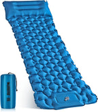covacure Sleeping Pad for Camping - Ultralight Self-Inflating Camping Pad Mat with Built-in Foot Pump, Durable & Waterproof Air Mattress for Hiking
