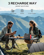 Solar Powered Generator 200W Peak/100W Rated, Portable Generator Power Station with Solar Panels 40W Included, 146Wh Solar Power Bank with AC Outlet 110V for Home Use Camping Outdoor Adventure