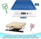 Queen Air Bed Mattress Pad with 15-24 Inch Deep Pockets - Waterproof Protector for Warm Sleep & Cold Air Insulation,Perfect for Camping, Guest Bed, Pets & Overnight Visitors-White