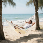 Small Leopard Snowman Camping Hammocks with Hanging Rope Indoor Hammock for Outside Beach Patio Garden